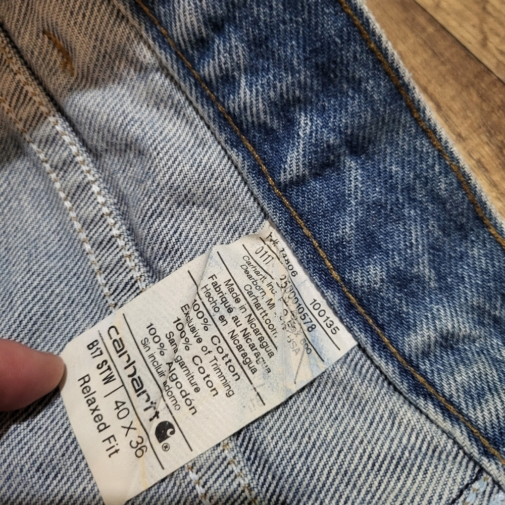 Carharrt Men's Relaxed Fit Straight Denim Workwear Jeans Size 40x36 - Picture 3 of 7